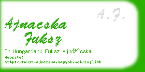 ajnacska fuksz business card